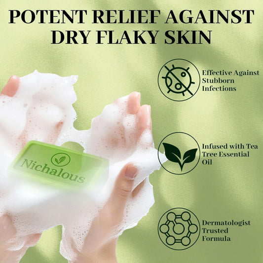 3PCS Tea Tree Soap, Tea Tree Relief Soap Bar, Deep Pore Cleansing, All Natural Skin Cleanser, Gentle Exfoliating Bar Soap for Men & Women – 3.5 oz