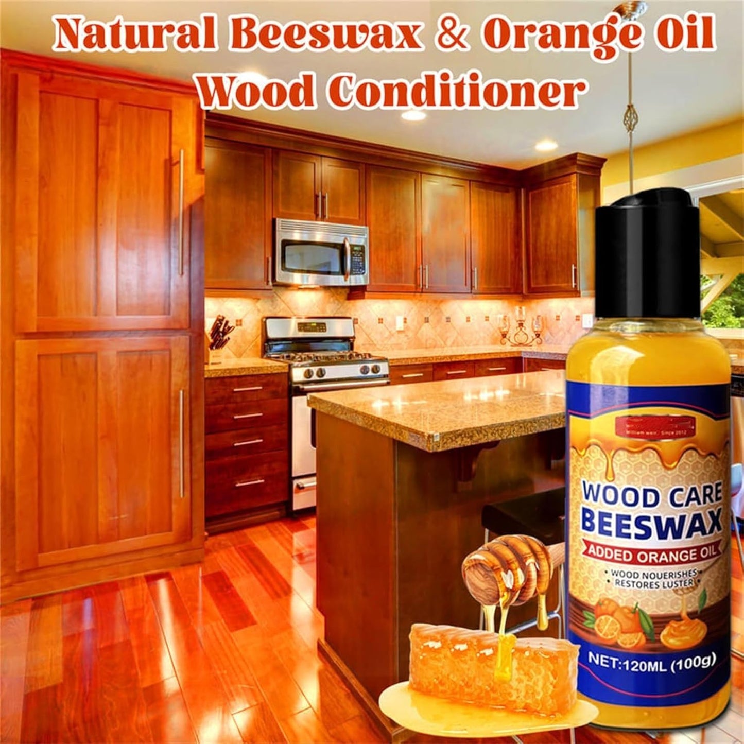 Natural Beeswax & Orange Oil Wood Conditioner, William Weir Beeswax, Wood Care Beeswax Added Orange Oil, Beeswax Furniture Polish, Beeswax Polishing (3)