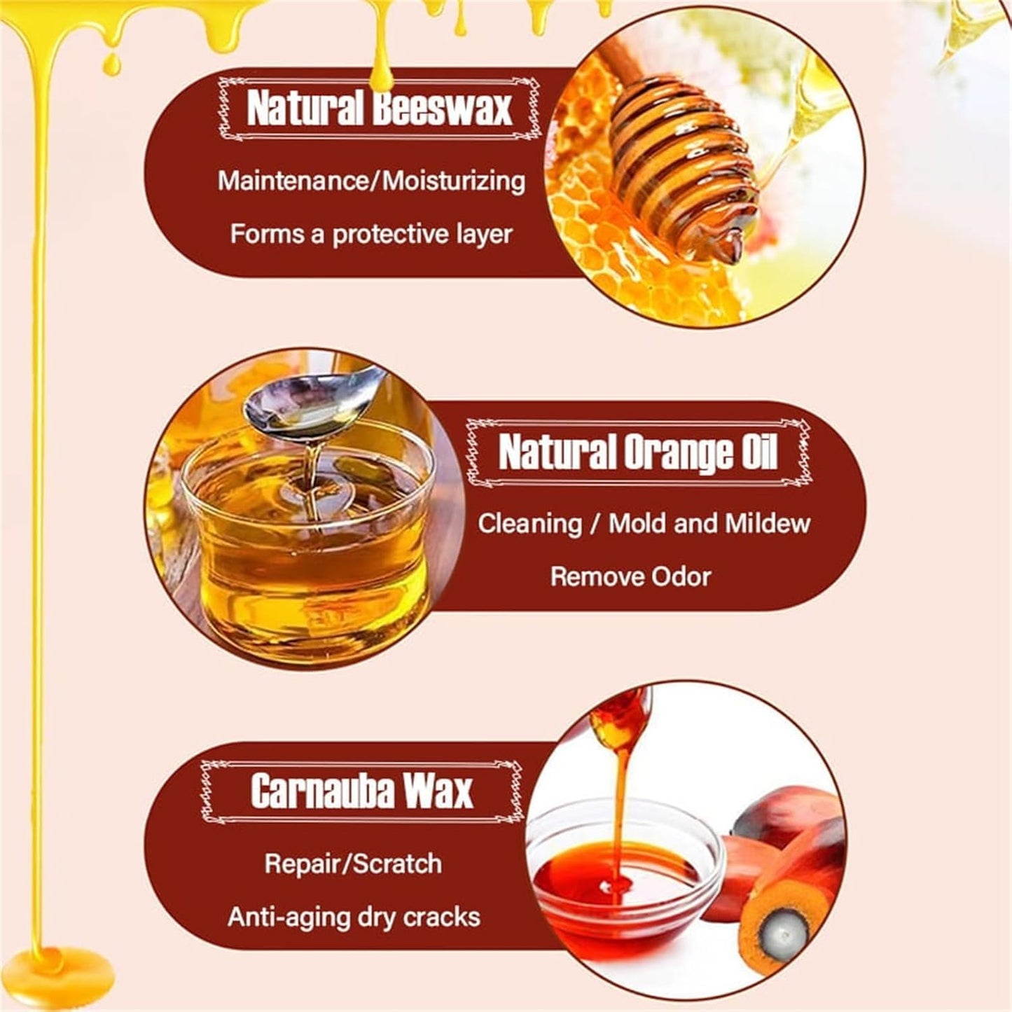 Natural Beeswax & Orange Oil Wood Conditioner, William Weir Beeswax, Wood Care Beeswax Added Orange Oil, Beeswax Furniture Polish, Beeswax Polishing (3)