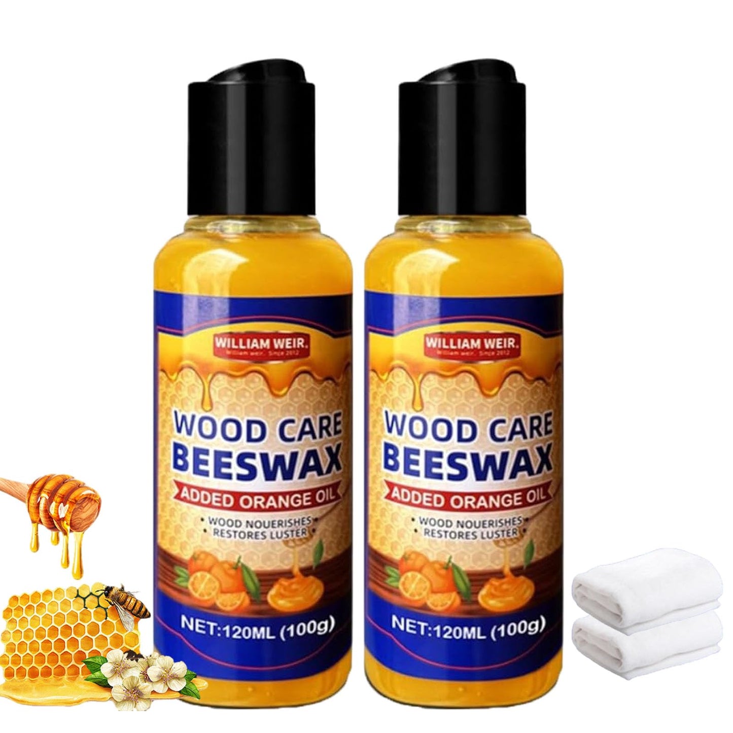 Natural Beeswax & Orange Oil Wood Conditioner, William Weir Beeswax, Wood Care Beeswax Added Orange Oil, Beeswax Furniture Polish, Beeswax Polishing (3)
