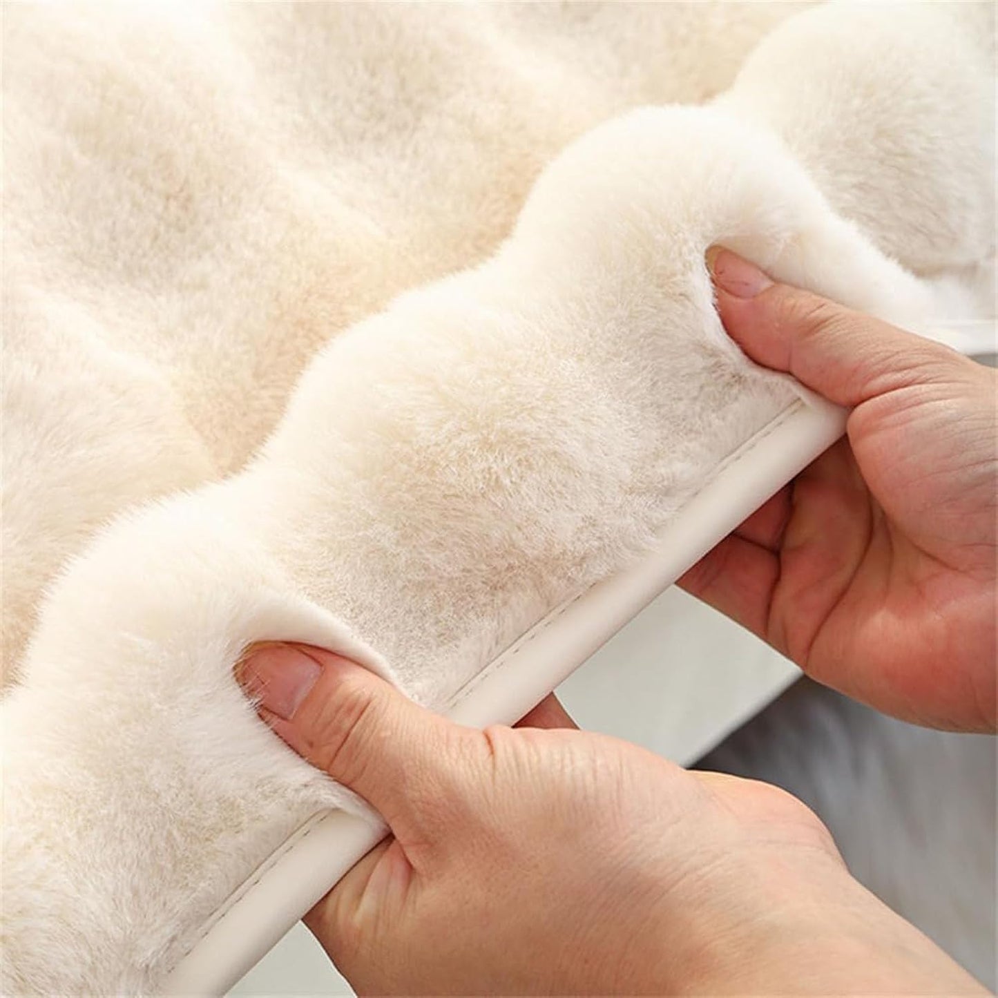 Cosy Plush Solid Colour Non-Slip Couch Cover, Funny Couch Cover, Soothing Home Sofa Covers, Fluffy Thick Plush Sofa Cushion (Grey, 43.3in*70.9in)