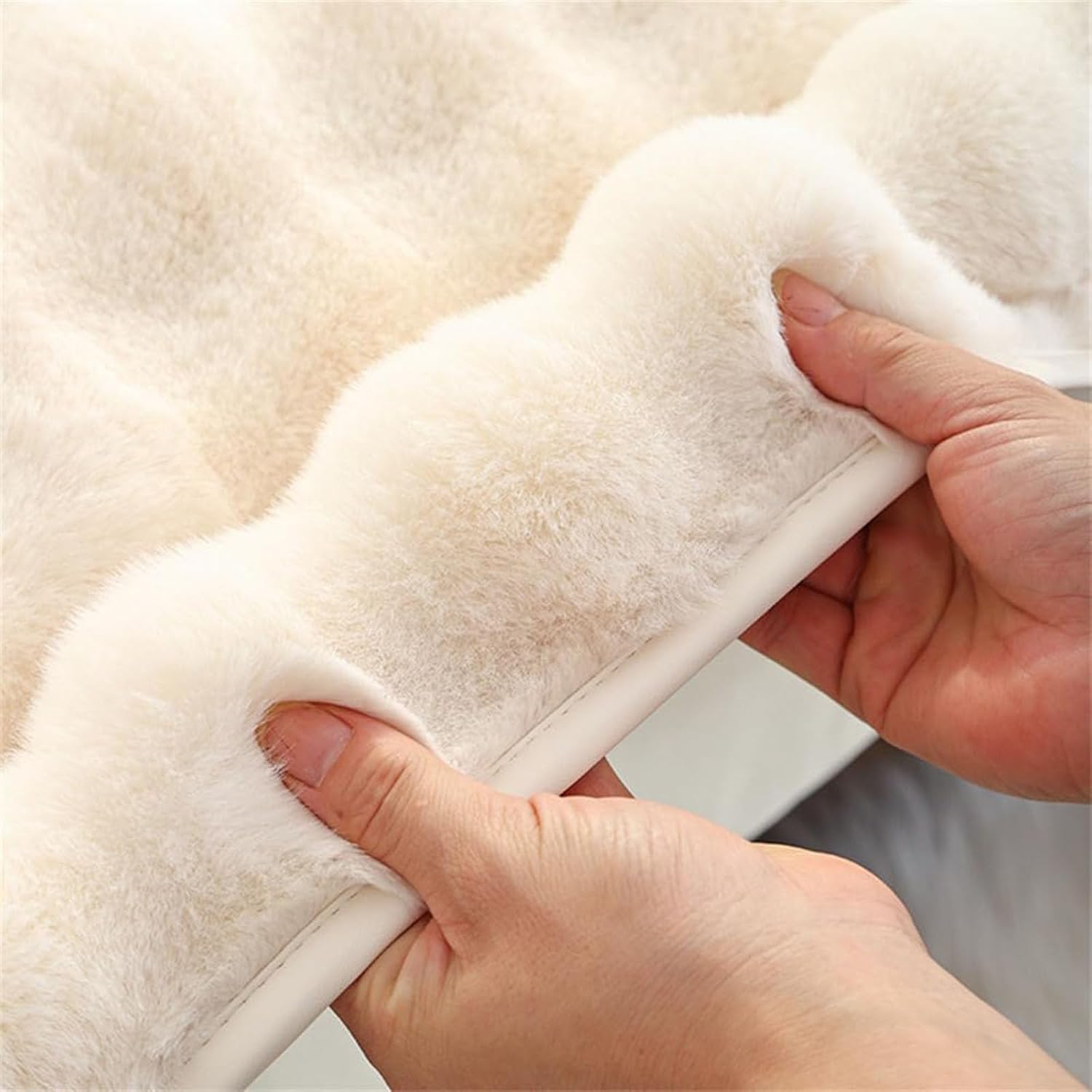 Cosy Plush Solid Colour Non-Slip Couch Cover, Funny Couch Cover, Soothing Home Sofa Covers, Fluffy Thick Plush Sofa Cushion (Grey, 43.3in*70.9in)